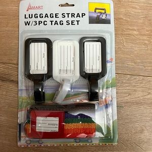 NWT rare pride / rainbow luggage strap with 3 piece name tag set rare ! 1970s